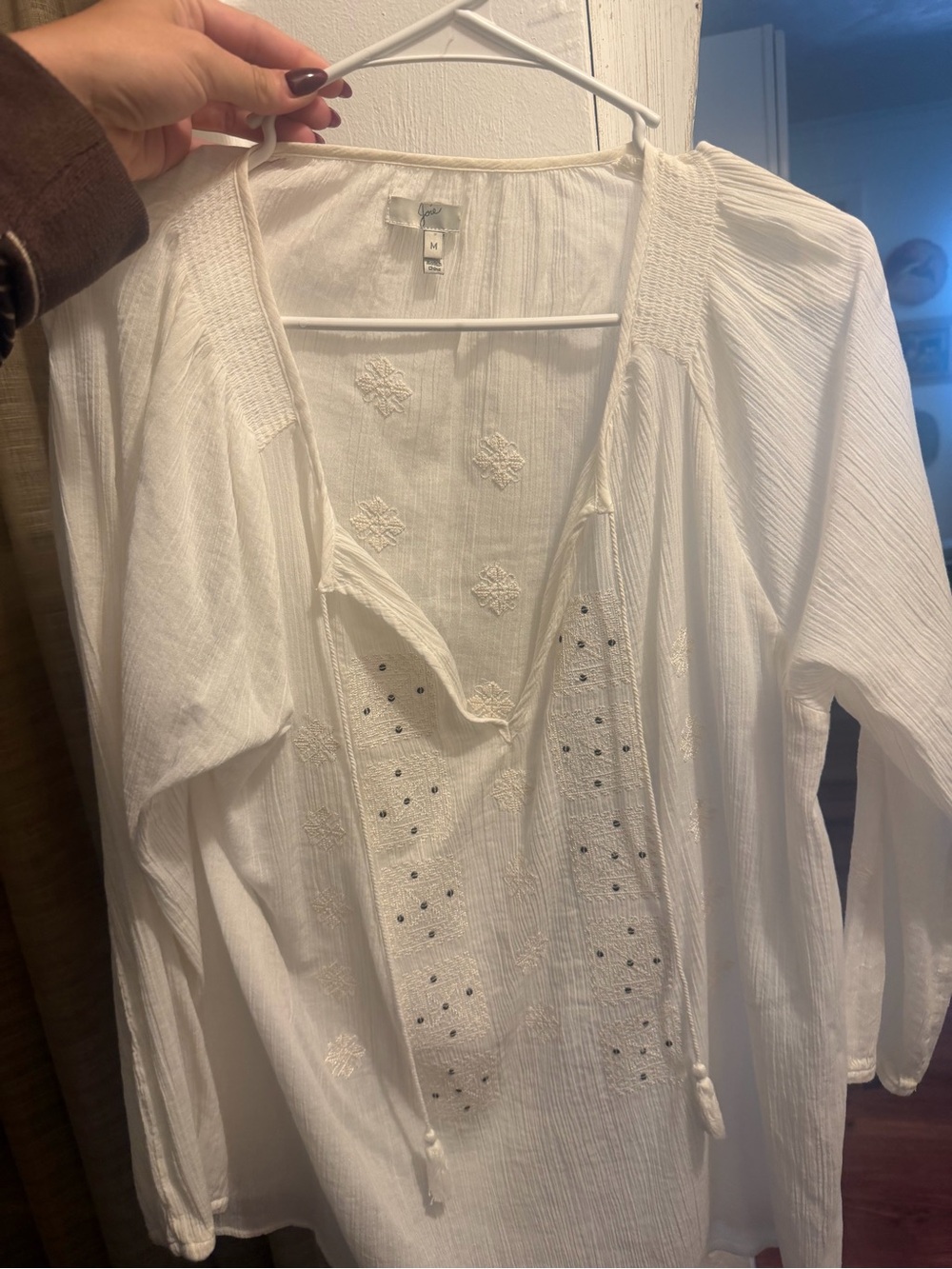 Boho Embroidered White blouse